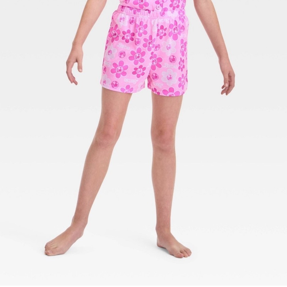 NWT Girl's Barbie Coat Pink Floral Pajama Set S (6/6X) - Picture 2 of 8